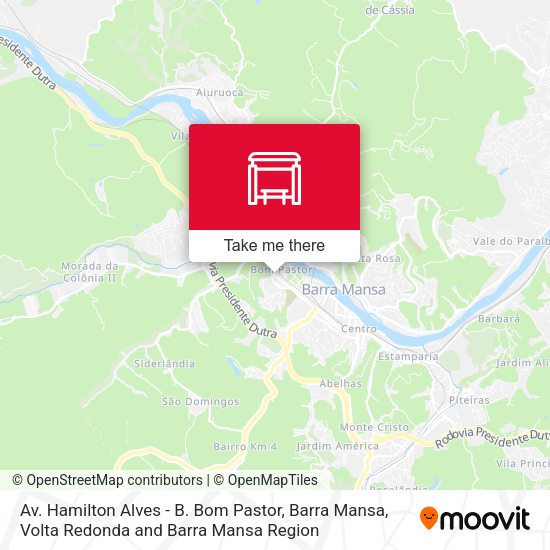 Av. Hamilton Alves - B. Bom Pastor, Barra Mansa map
