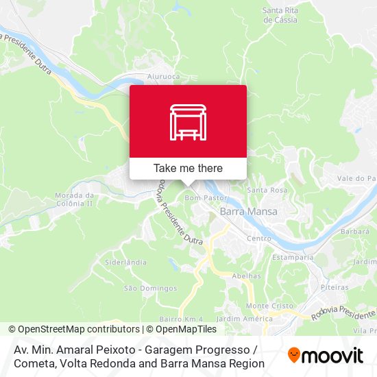 Mapa Av. Min. Amaral Peixoto - Garagem Progresso / Cometa