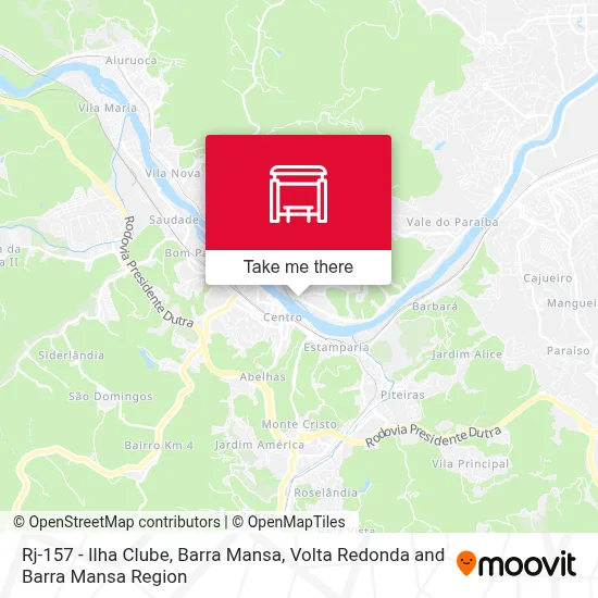 Rj-157 - Ilha Clube, Barra Mansa map