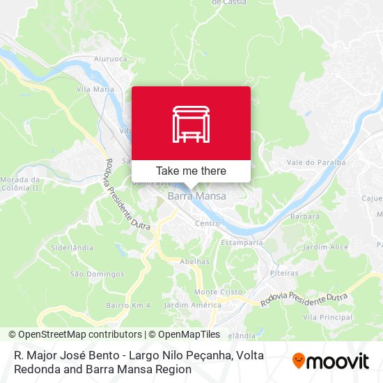 R. Major José Bento - Largo Nilo Peçanha map