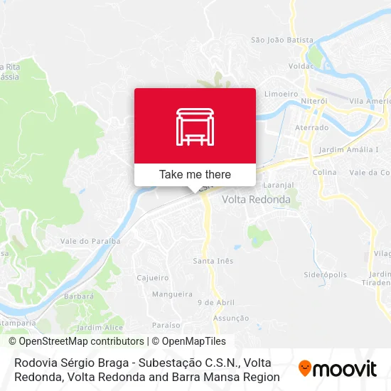 Rodovia Sérgio Braga - Subestação C.S.N., Volta Redonda map