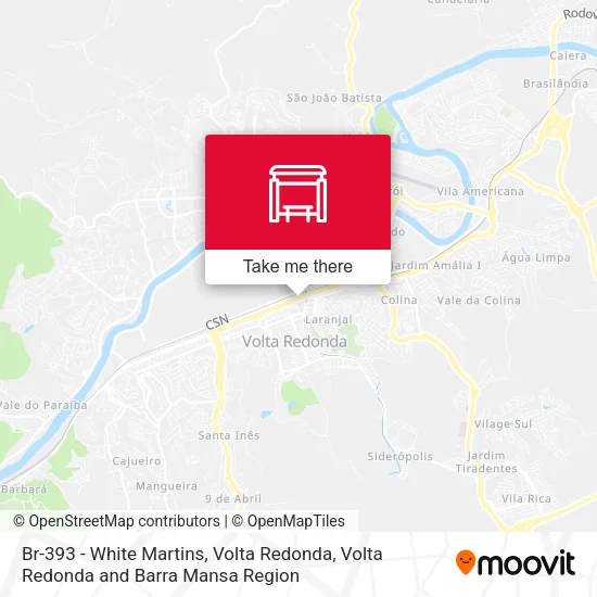 Br-393 - White Martins, Volta Redonda map