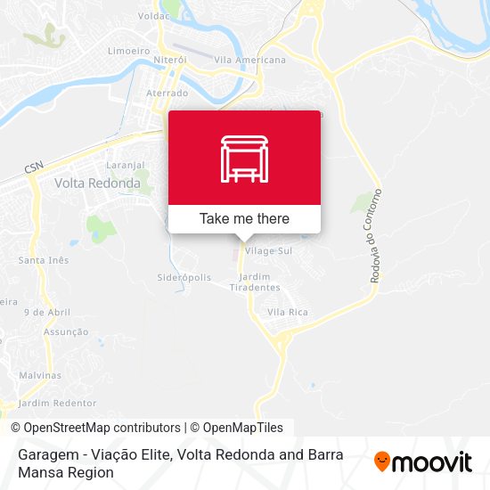 Garagem - Viação Elite map