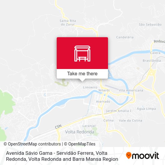 Avenida Sávio Gama - Servidão Ferrera, Volta Redonda map