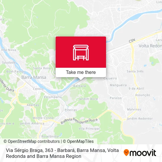 Via Sérgio Braga, 363 - Barbará, Barra Mansa map