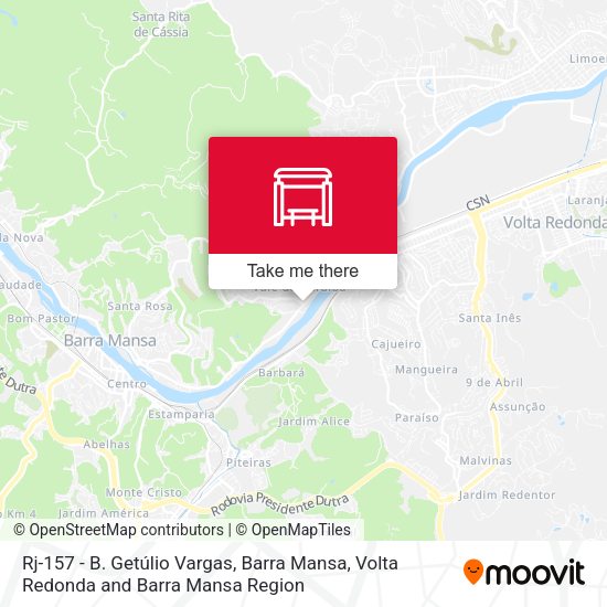 Rj-157 - B. Getúlio Vargas, Barra Mansa map