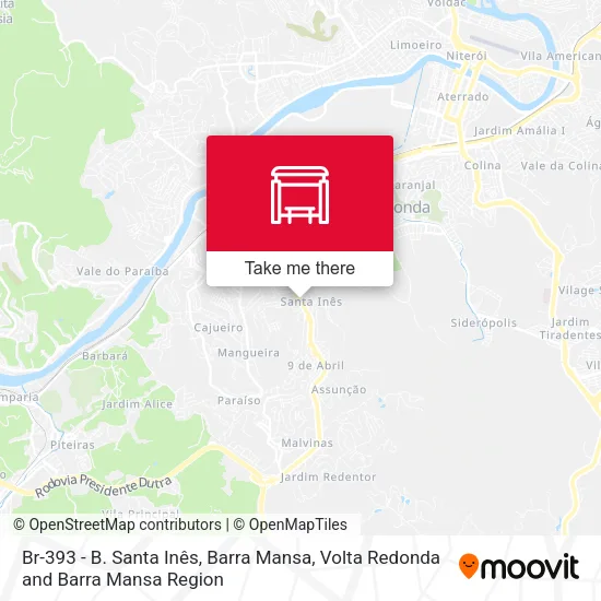 Br-393 - B. Santa Inês, Barra Mansa map