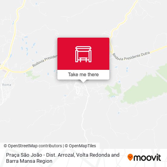Praça São João - Dist. Arrozal map