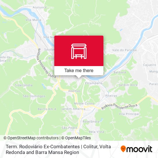 Mapa Term. Rodoviário Ex-Combatentes | Colitur