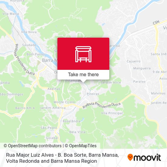 Rua Major Luiz Alves - B. Boa Sorte, Barra Mansa map