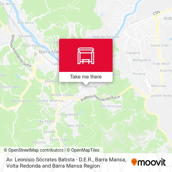 Av. Leonísio Sócrates Batista - D.E.R., Barra Mansa map