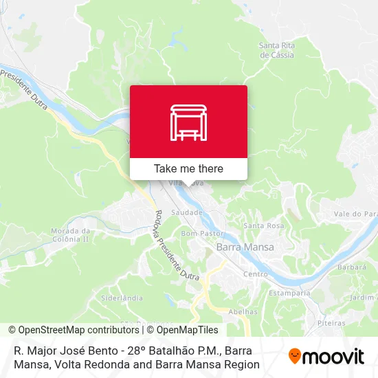 R. Major José Bento - 28º Batalhão P.M., Barra Mansa map