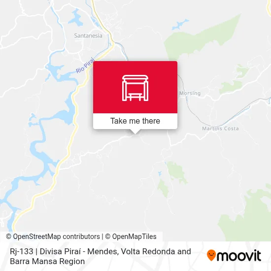 Rj-133 | Divisa Piraí - Mendes map