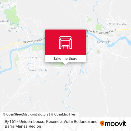 Rj-161 - Unidombosco, Resende map