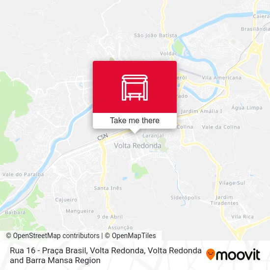 Rua 16 - Praça Brasil, Volta Redonda map