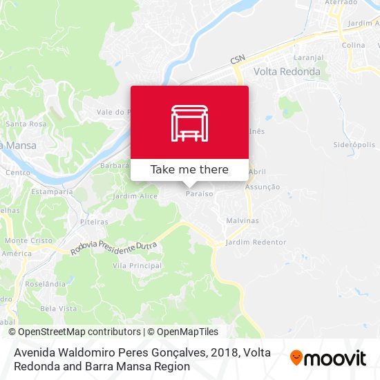 Avenida Waldomiro Peres Gonçalves, 2018 map