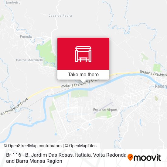 Br-116 - B. Jardim Das Rosas, Itatiaia map