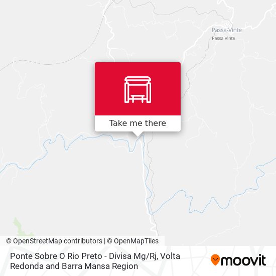 Ponte Sobre O Rio Preto - Divisa Mg / Rj map