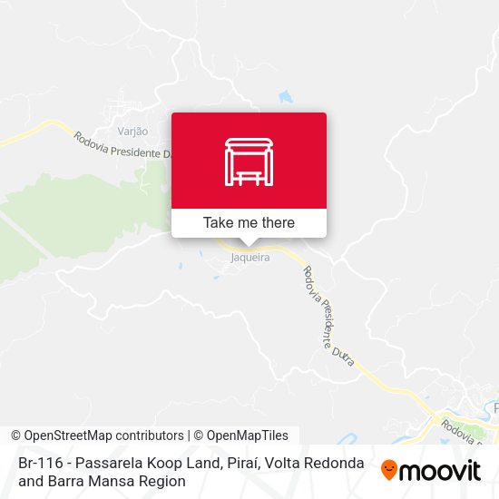 Br-116 - Passarela Koop Land, Piraí map