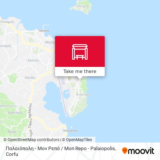 Παλαιόπολη - Μον Ρεπό / Mon Repo - Palaiopolis map