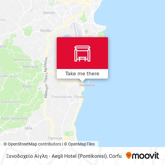 Ξενοδοχείο Αίγλη - Aegli Hotel (Pontikonisi) map
