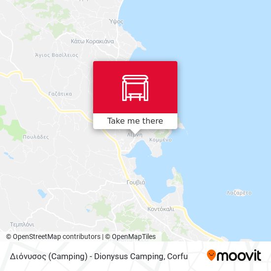 Διόνυσος (Camping) - Dionysus Camping map