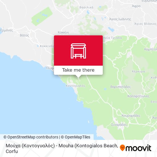 Μούχα (Κοντογυαλός) - Mouha (Kontogialos Beach map