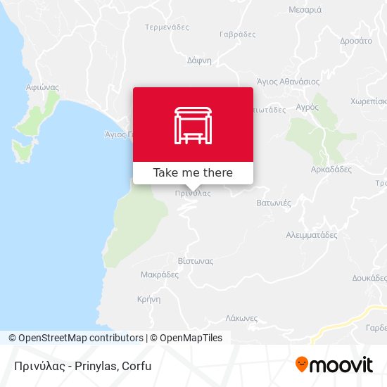 Πρινύλας - Prinylas map