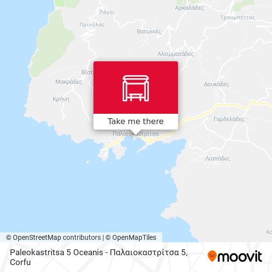 Paleokastritsa 5 Oceanis - Παλαιοκαστρίτσα 5 map