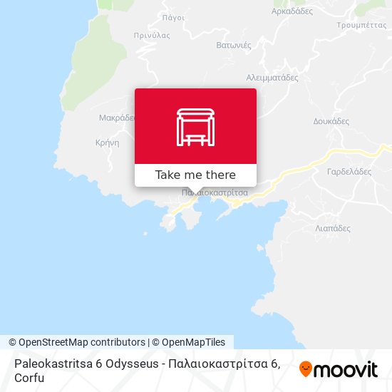 Paleokastritsa 6 Odysseus - Παλαιοκαστρίτσα 6 map