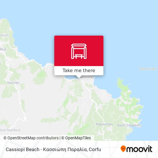 Cassiopi Beach - Κασσιώπη Παραλία map