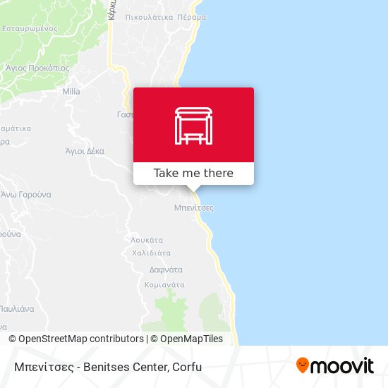 Μπενίτσες - Benitses Center map