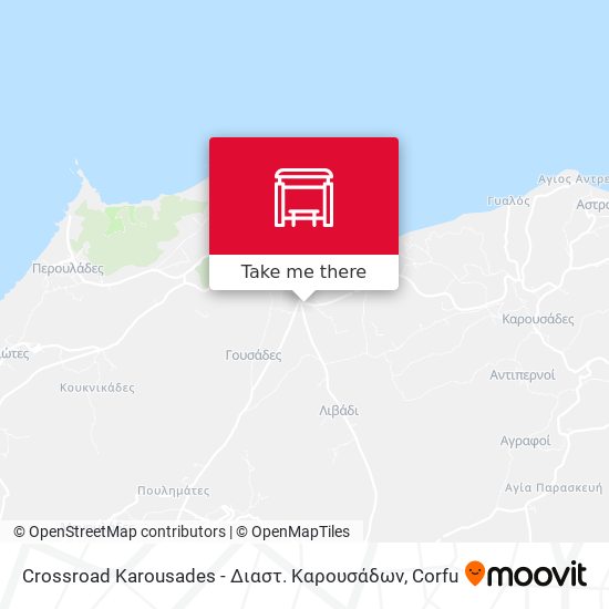Crossroad Karousades - Διαστ. Καρουσάδων map