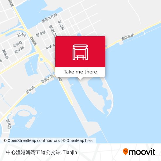 中心渔港海湾五道公交站 map