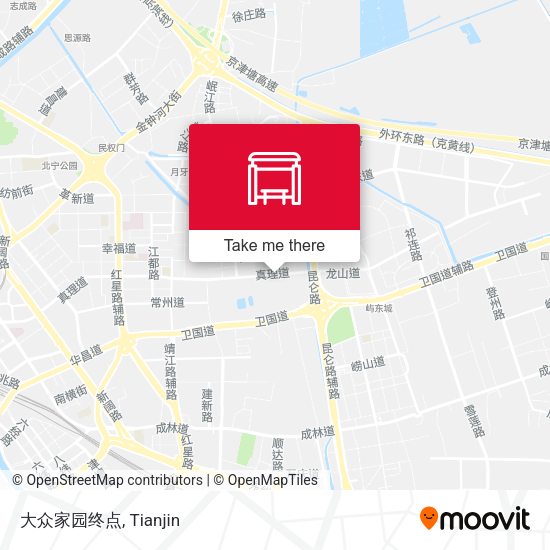 大众家园终点 map