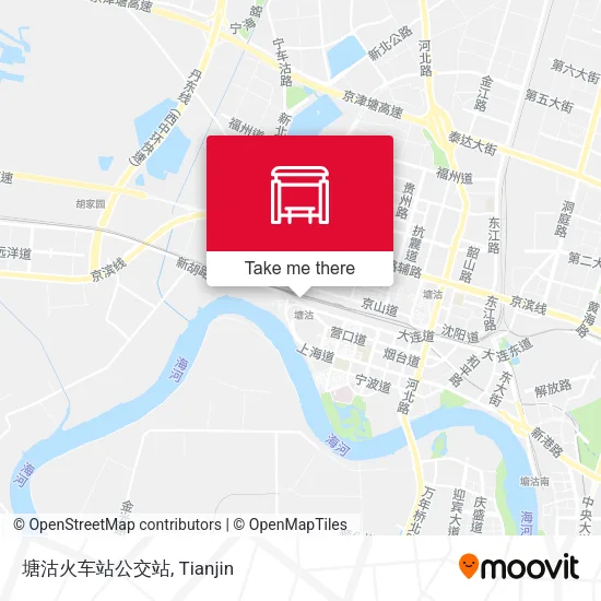 塘沽火车站公交站 map