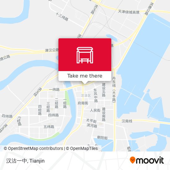汉沽一中 map
