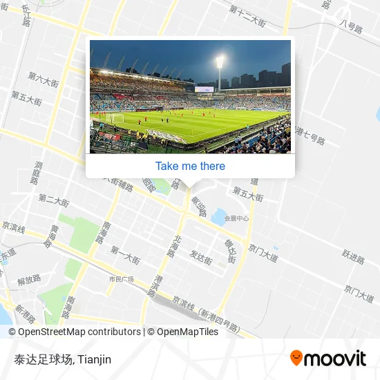 泰达足球场 map