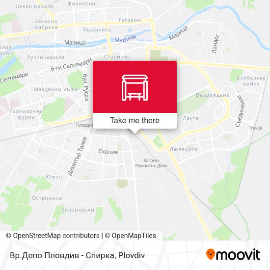 Карта Вр.Депо Пловдив - Спирка