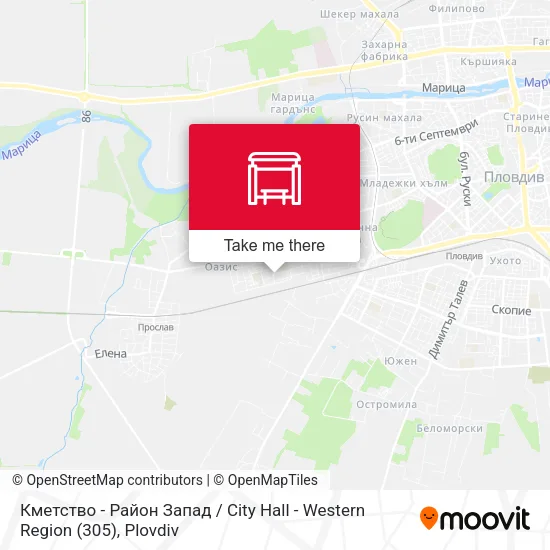 Кметство - Район Запад / City Hall - Western Region (305) map