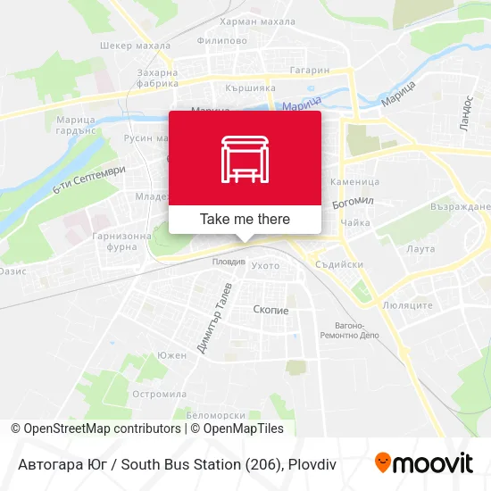 Карта Автогара Юг / South Bus Station (206)