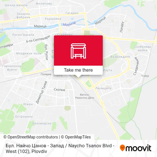 Карта Бул. Найчо Цанов - Запад / Naycho Tsanov Blvd - West (102)