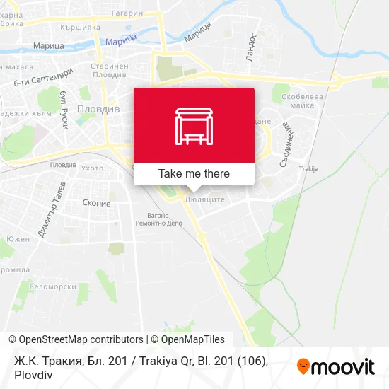 Карта Ж.К. Тракия, Бл. 201 / Trakiya Qr, Bl. 201 (106)