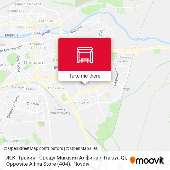 Карта Ж.К. Тракия - Срещу Магазин Алфина / Trakiya Qr, Opposite Alfina Store (404)