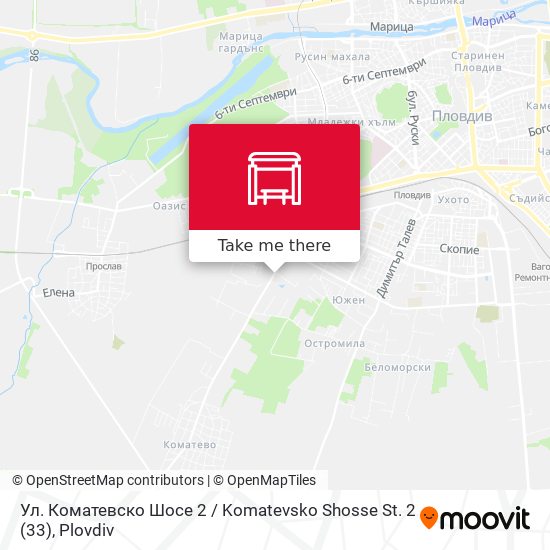 Карта Ул. Коматевско Шосе 2 / Komatevsko Shosse St. 2 (33)