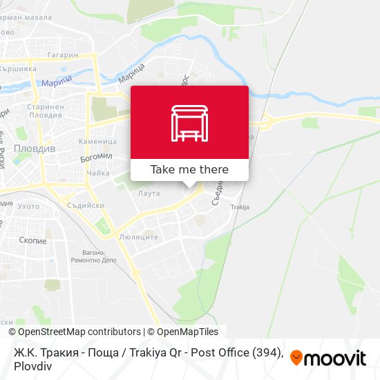Ж.К. Тракия - Поща / Trakiya Qr - Post Office (394) map