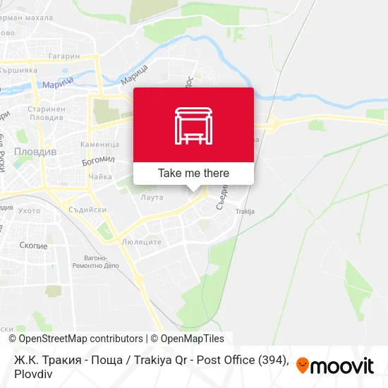 Карта Ж.К. Тракия - Поща / Trakiya Qr - Post Office (394)