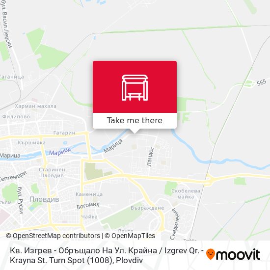 Карта Кв. Изгрев - Обръщало На Ул. Крайна / Izgrev Qr. - Krayna St. Turn Spot (1008)