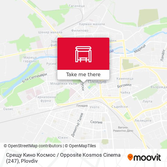 Карта Срещу Кино Космос / Opposite Kosmos Cinema (247)