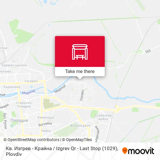 Карта Кв. Изгрев - Крайна / Izgrev Qr - Last Stop (1029)